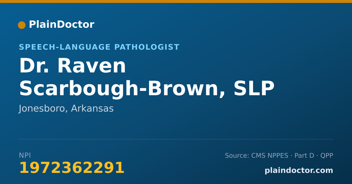 Shareable card for Raven Scarbough-Brown, SLP - Speech-Language Pathologist, Jonesboro, AR