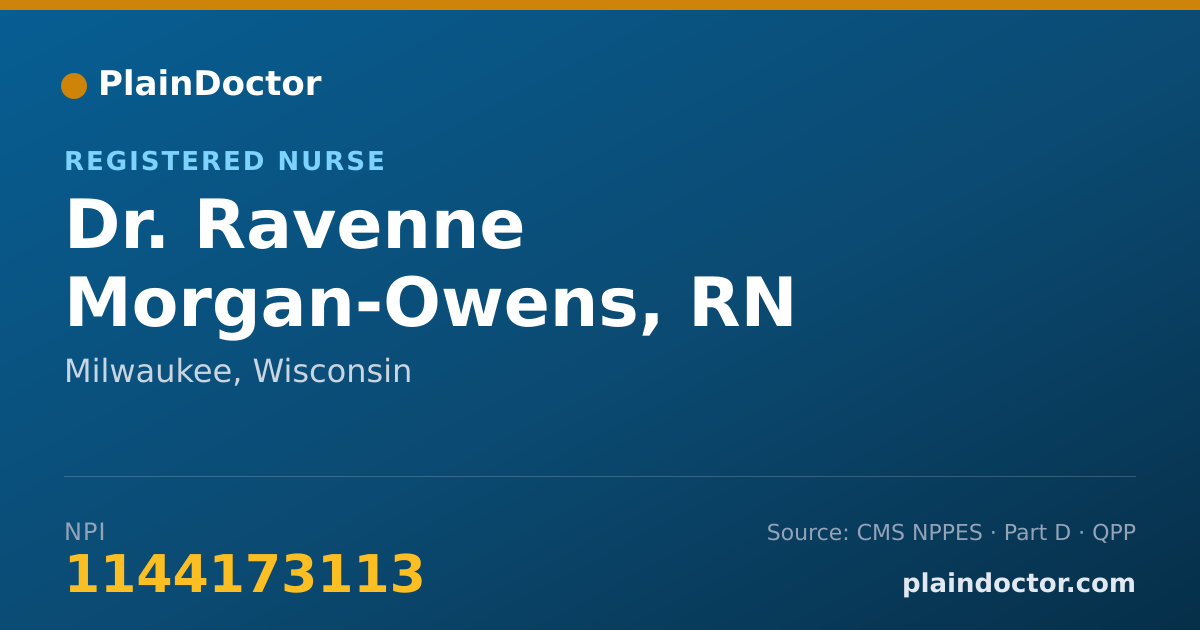 Shareable card for Ravenne Morgan-Owens, RN - Registered Nurse, Milwaukee, WI