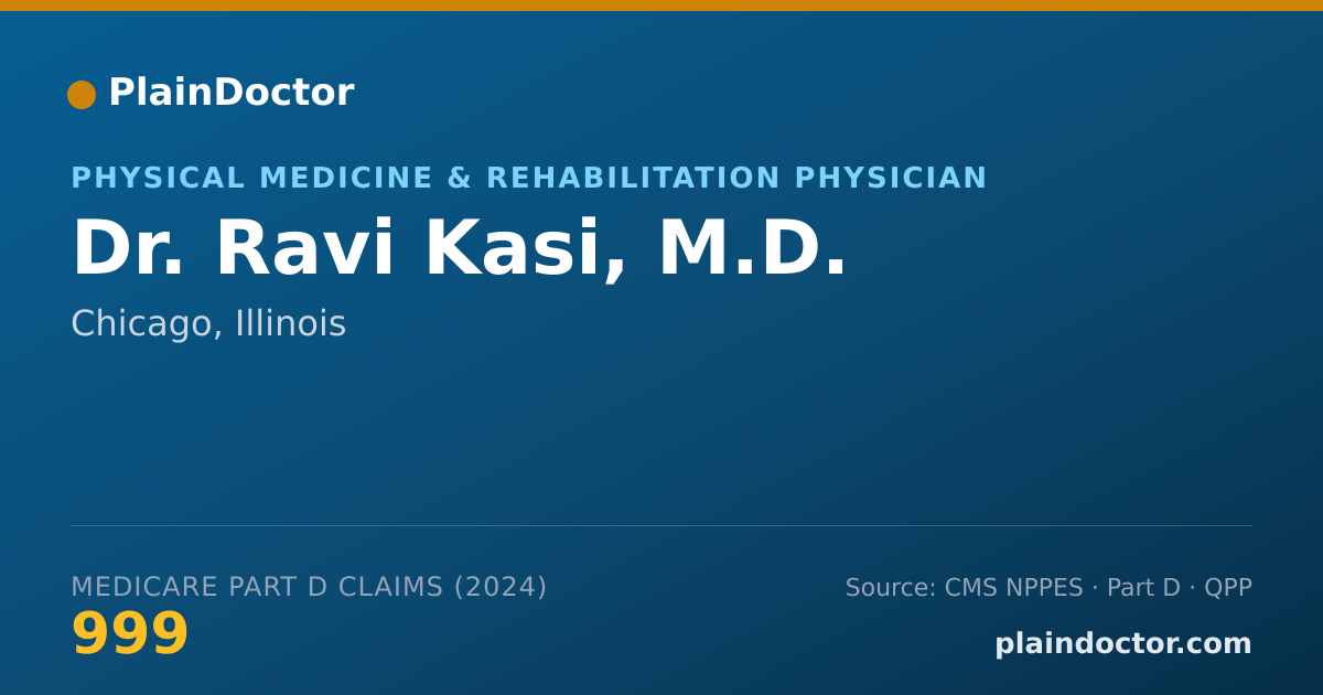 Shareable card for Ravi Kasi, M.D. - Physical Medicine & Rehabilitation Physician, Chicago, IL