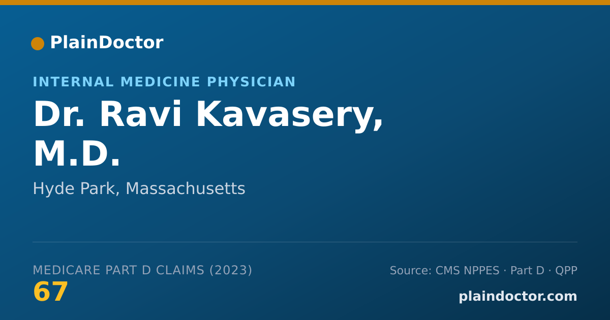 Shareable card for Ravi Kavasery, M.D. - Internal Medicine Physician, Hyde Park, MA