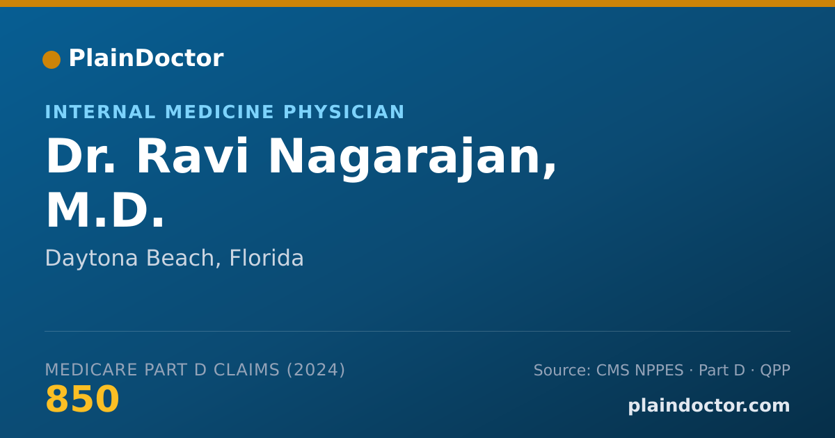 Shareable card for Ravi Nagarajan, M.D. - Internal Medicine Physician, Daytona Beach, FL