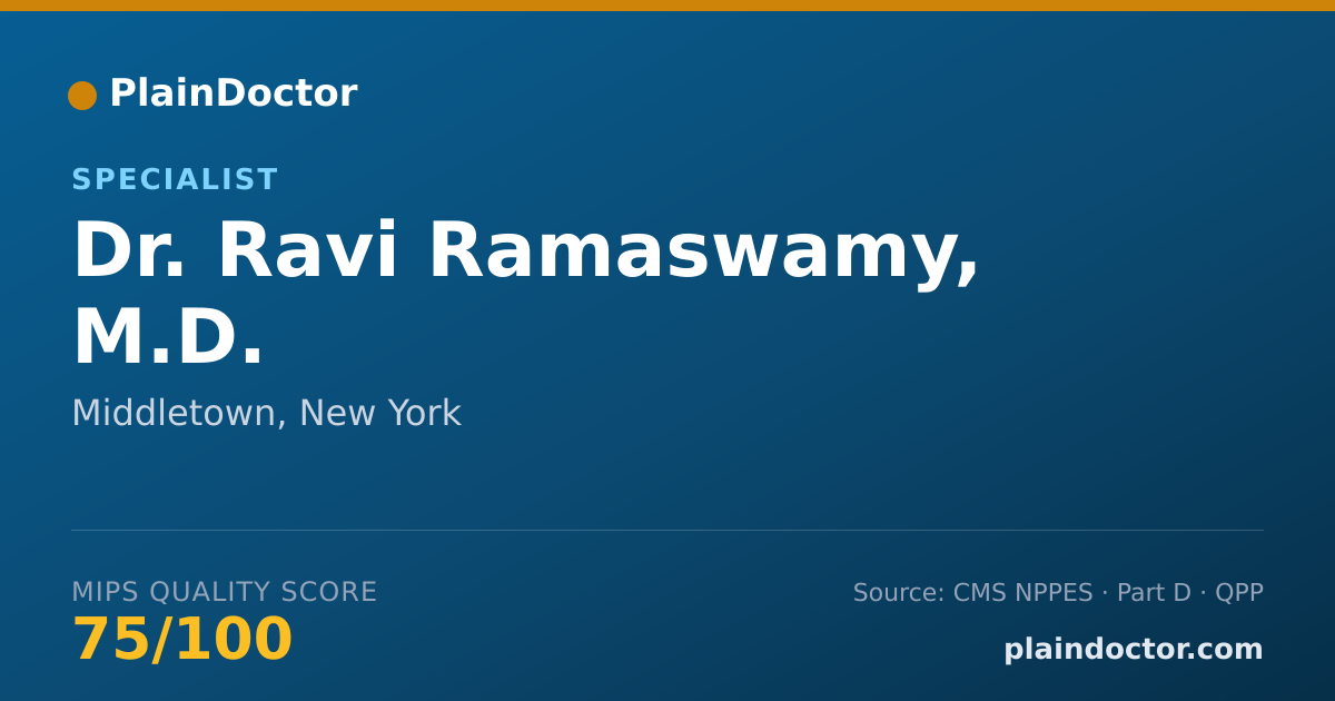 Shareable card for Ravi Ramaswamy, M.D. - Specialist, Middletown, NY