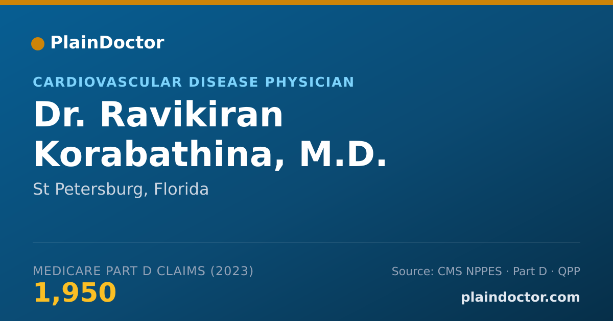 Shareable card for Ravikiran Korabathina, M.D. - Cardiovascular Disease Physician, St Petersburg, FL