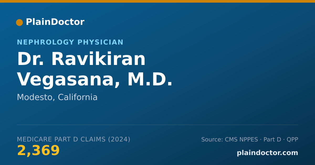 Shareable card for Ravikiran Vegasana, M.D. - Nephrology Physician, Modesto, CA