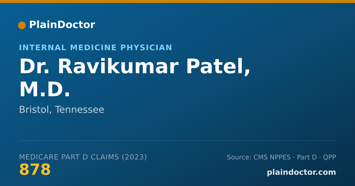 Shareable card for Ravikumar Patel, M.D. - Internal Medicine Physician, Bristol, TN