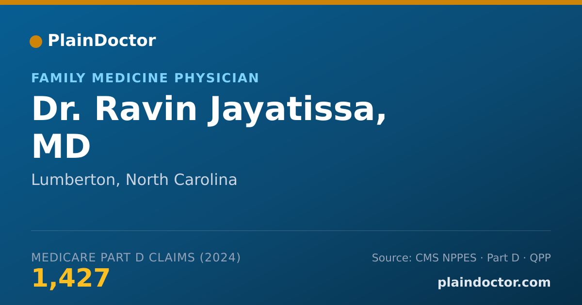 Shareable card for Ravin Jayatissa, MD - Family Medicine Physician, Lumberton, NC