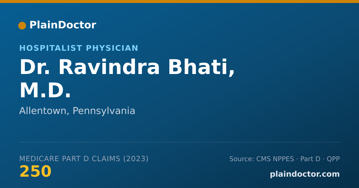 Shareable card for Ravindra Bhati, M.D. - Hospitalist Physician, Allentown, PA