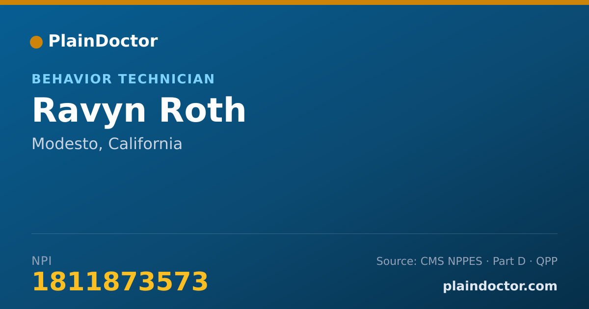 Shareable card for Ravyn Roth - Behavior Technician, Modesto, CA