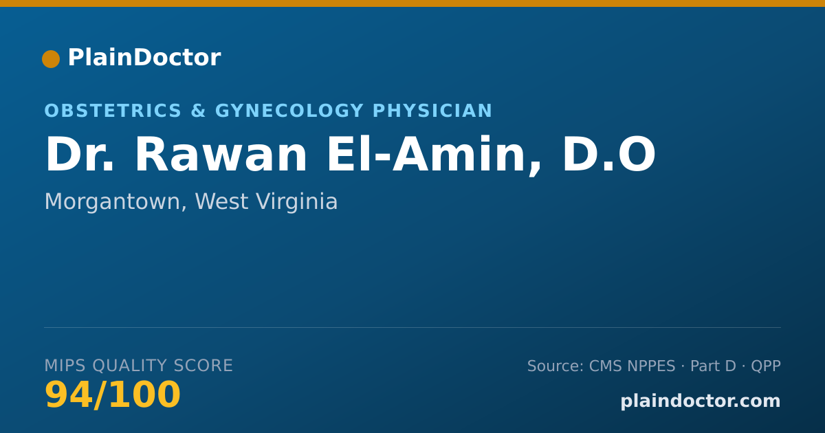 Shareable card for Rawan El-Amin, D.O - Obstetrics & Gynecology Physician, Morgantown, WV