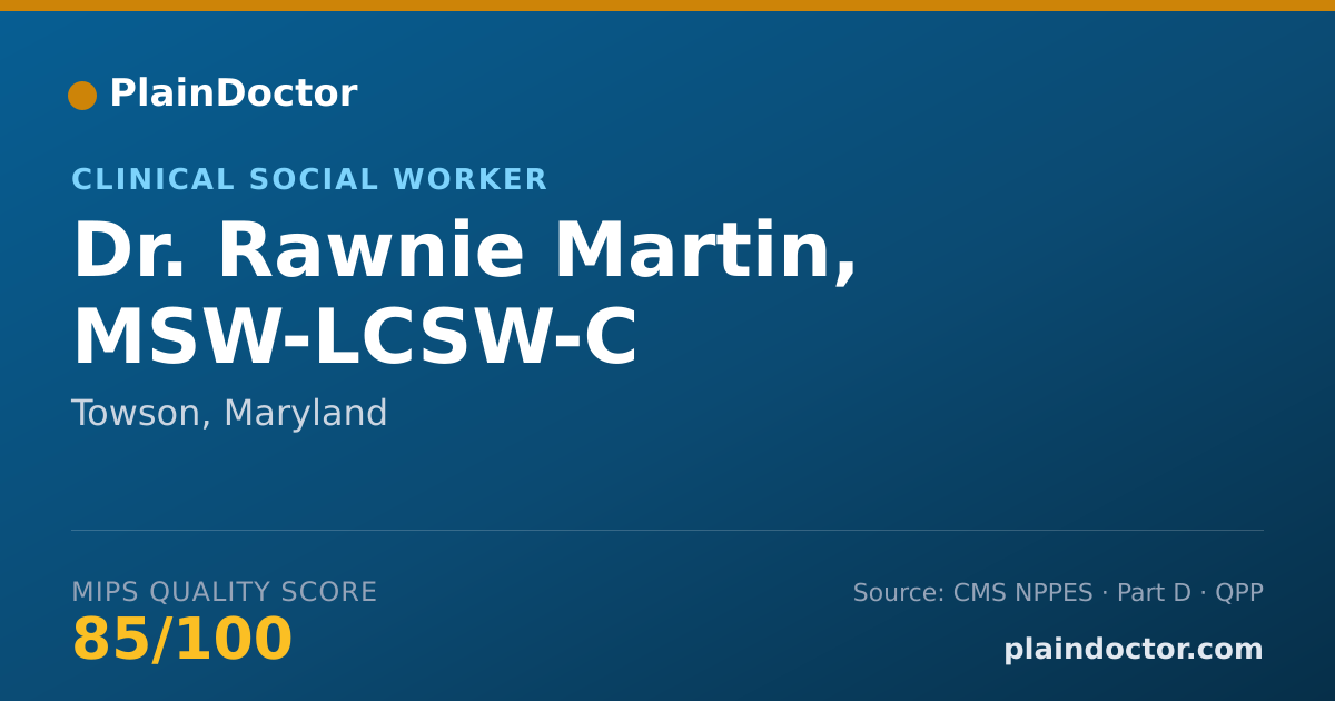 Shareable card for Rawnie Martin, MSW-LCSW-C - Clinical Social Worker, Towson, MD