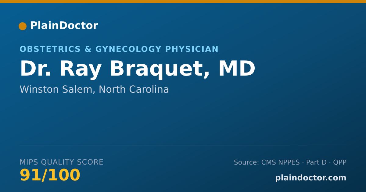 Shareable card for Ray Braquet, MD - Obstetrics & Gynecology Physician, Winston Salem, NC