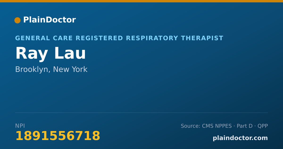 Shareable card for Ray Lau - General Care Registered Respiratory Therapist, Brooklyn, NY