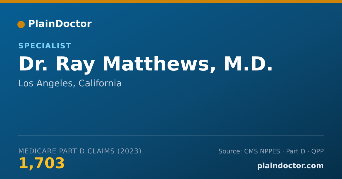 Shareable card for Ray Matthews, M.D. - Specialist, Los Angeles, CA