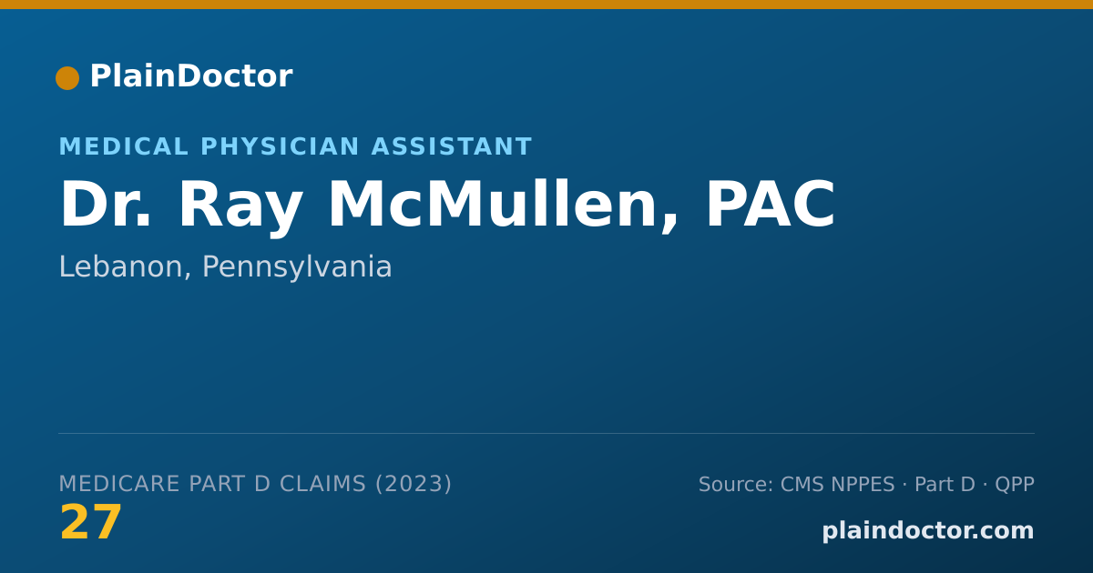 Shareable card for Ray McMullen, PAC - Medical Physician Assistant, Lebanon, PA
