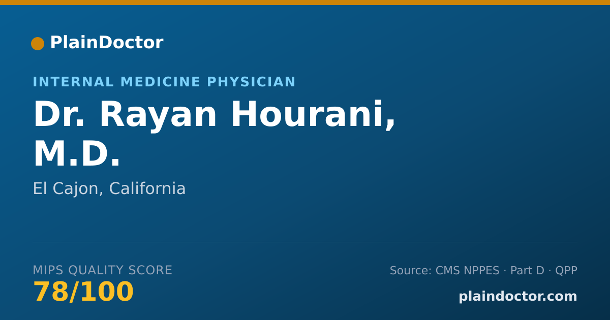 Shareable card for Rayan Hourani, M.D. - Internal Medicine Physician, El Cajon, CA