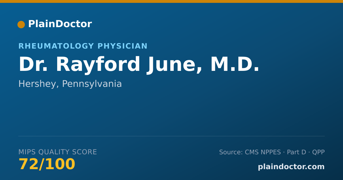 Shareable card for Rayford June, M.D. - Rheumatology Physician, Hershey, PA