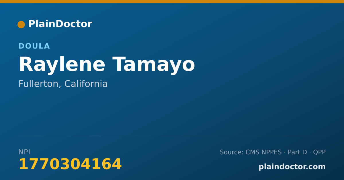 Shareable card for Raylene Tamayo - Doula, Fullerton, CA