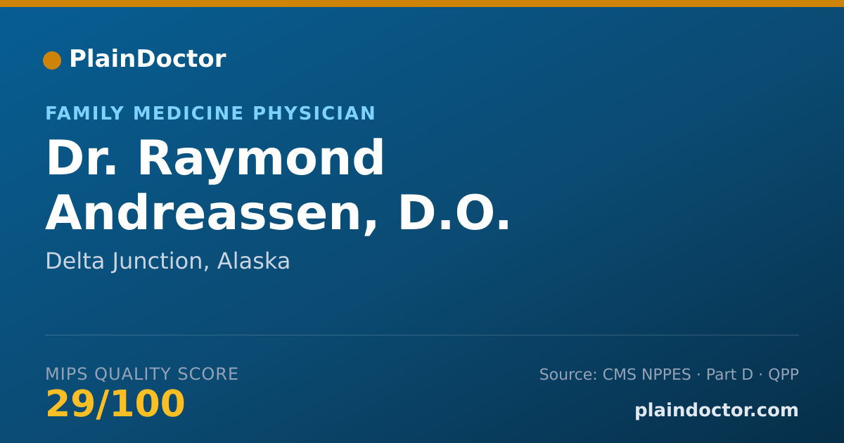 Shareable card for Raymond Andreassen, D.O. - Family Medicine Physician, Delta Junction, AK