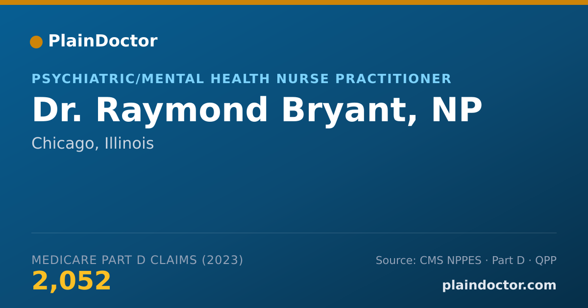 Shareable card for Raymond Bryant, NP - Psychiatric/Mental Health Nurse Practitioner, Chicago, IL
