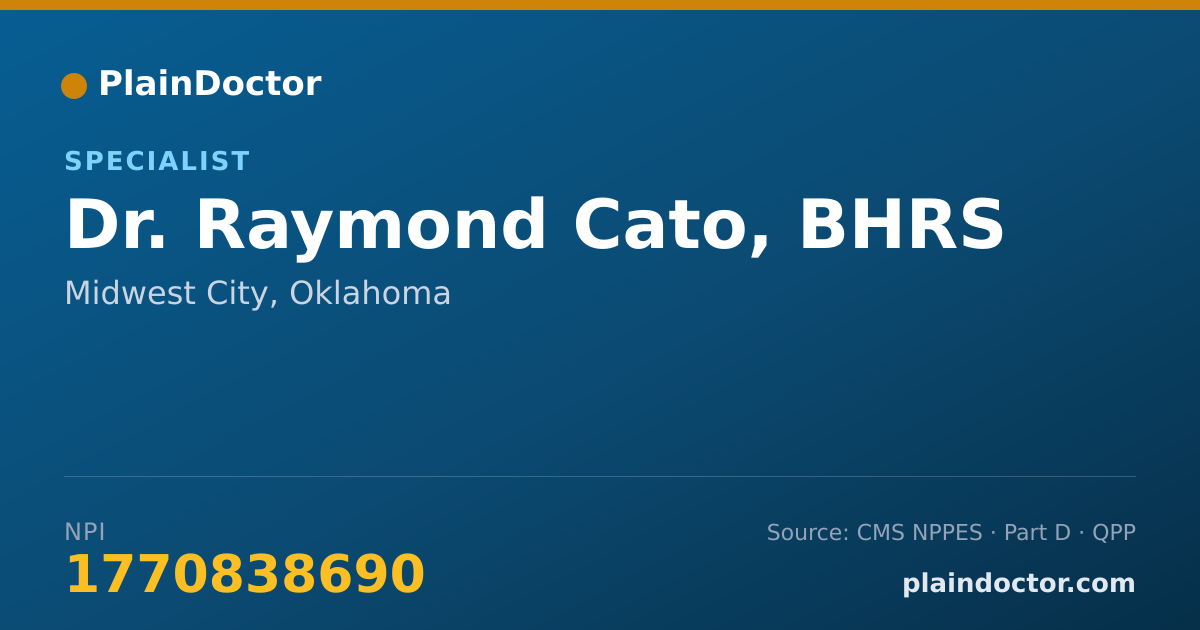 Shareable card for Raymond Cato, BHRS - Specialist, Midwest City, OK