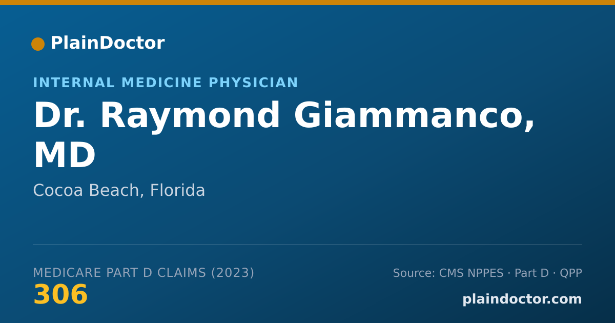 Shareable card for Raymond Giammanco, MD - Internal Medicine Physician, Cocoa Beach, FL
