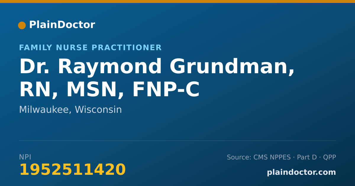 Shareable card for Raymond Grundman, RN, MSN, FNP-C - Family Nurse Practitioner, Milwaukee, WI