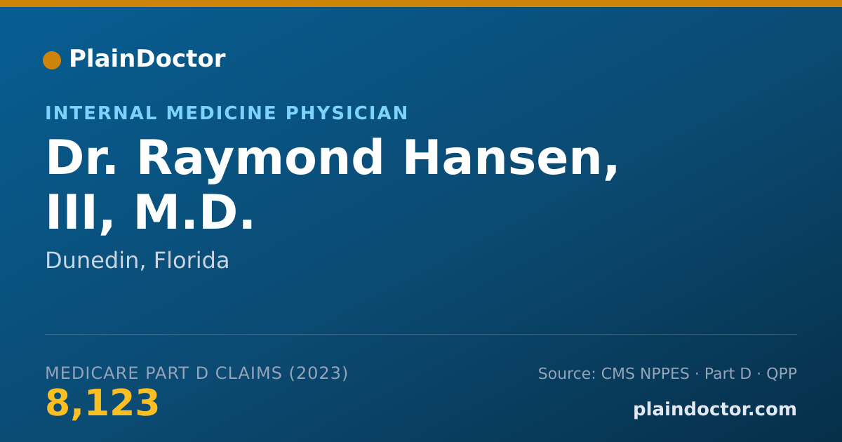 Shareable card for Raymond Hansen, III, M.D. - Internal Medicine Physician, Dunedin, FL