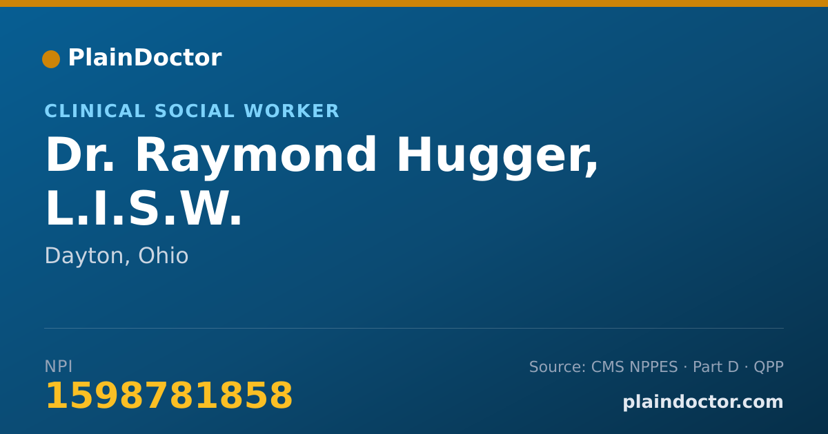 Shareable card for Raymond Hugger, L.I.S.W. - Clinical Social Worker, Dayton, OH