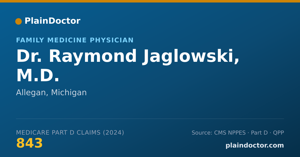 Shareable card for Raymond Jaglowski, M.D. - Family Medicine Physician, Allegan, MI