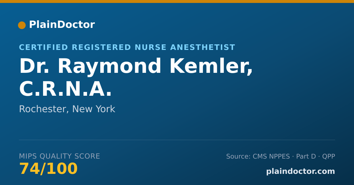 Shareable card for Raymond Kemler, C.R.N.A. - Certified Registered Nurse Anesthetist, Rochester, NY