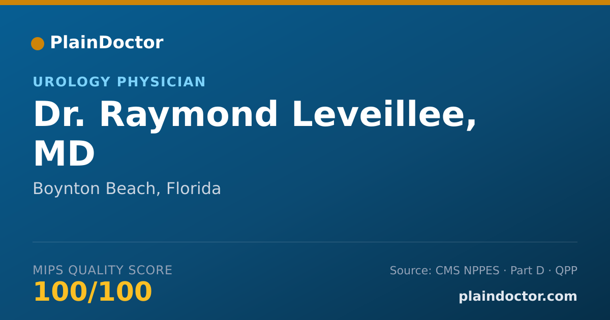 Shareable card for Raymond Leveillee, MD - Urology Physician, Boynton Beach, FL
