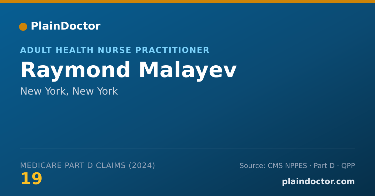 Shareable card for Raymond Malayev - Adult Health Nurse Practitioner, New York, NY