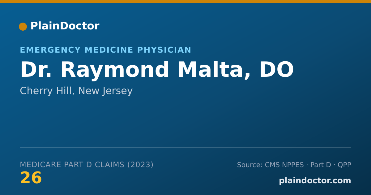 Shareable card for Raymond Malta, DO - Emergency Medicine Physician, Cherry Hill, NJ