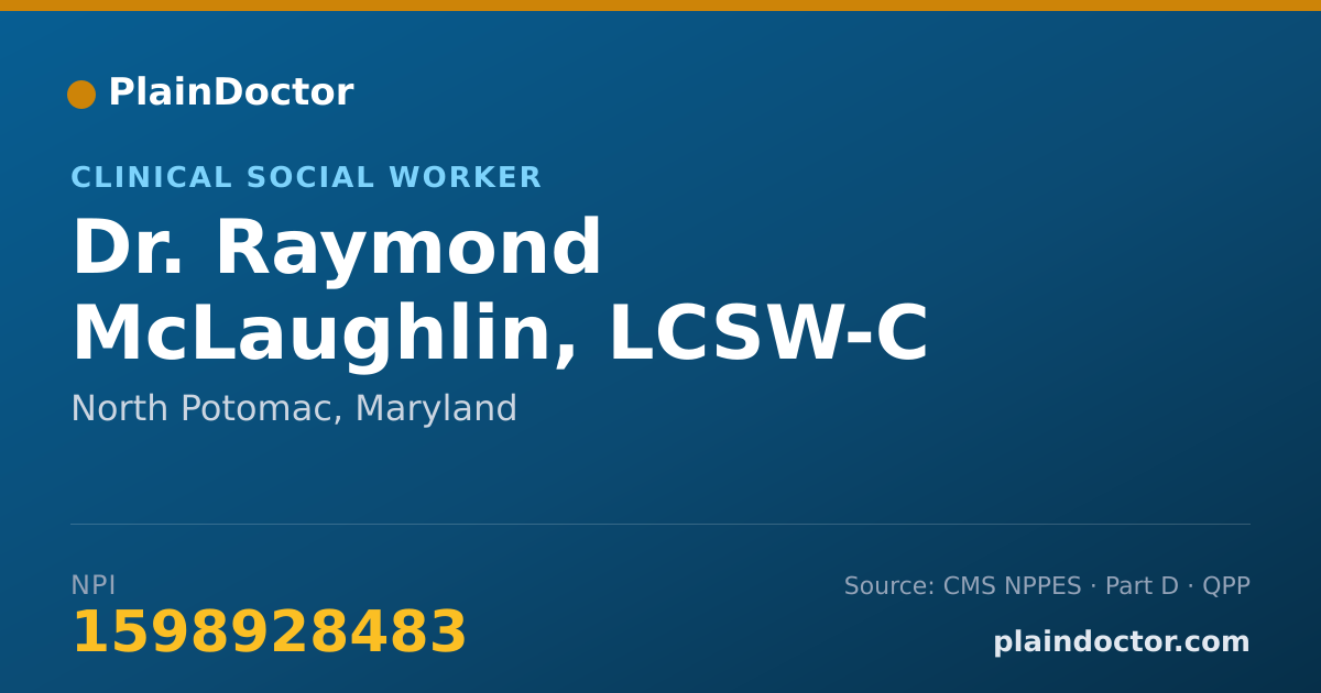 Shareable card for Raymond McLaughlin, LCSW-C - Clinical Social Worker, North Potomac, MD
