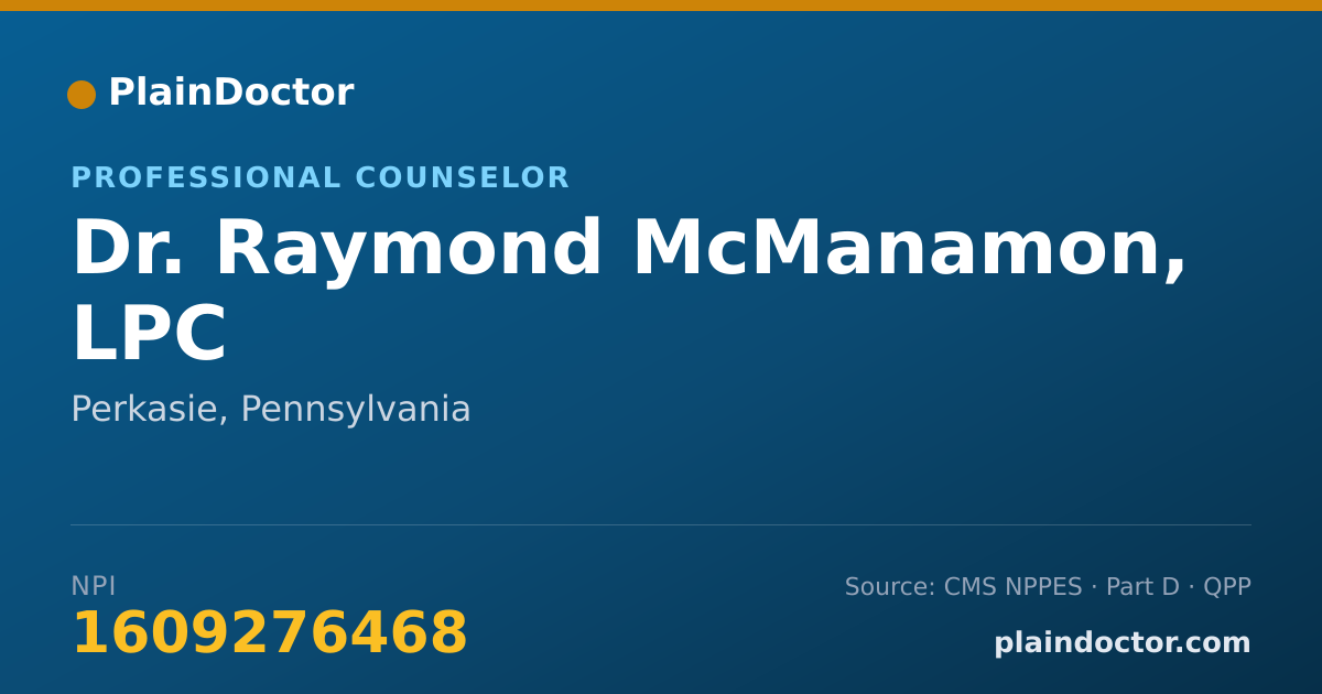 Shareable card for Raymond McManamon, LPC - Professional Counselor, Perkasie, PA