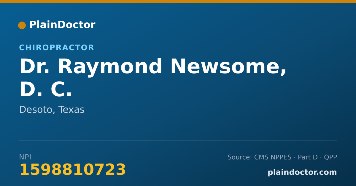 Shareable card for Raymond Newsome, D. C. - Chiropractor, Desoto, TX
