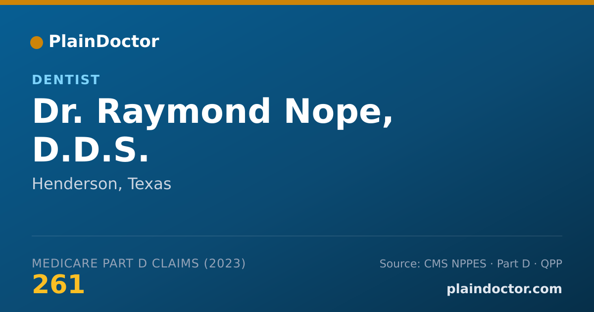 Shareable card for Raymond Nope, D.D.S. - Dentist, Henderson, TX