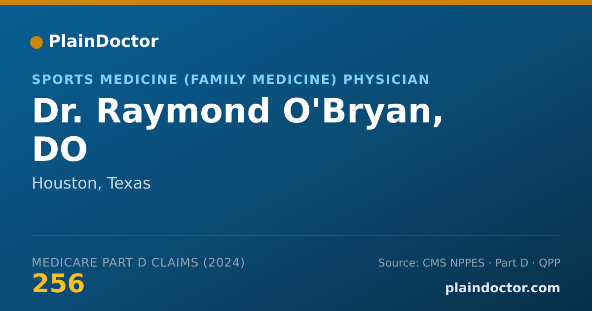 Shareable card for Raymond O'Bryan, DO - Sports Medicine (Family Medicine) Physician, Houston, TX