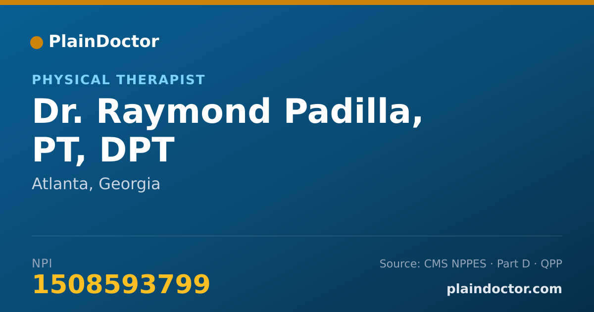 Shareable card for Raymond Padilla, PT, DPT - Physical Therapist, Atlanta, GA