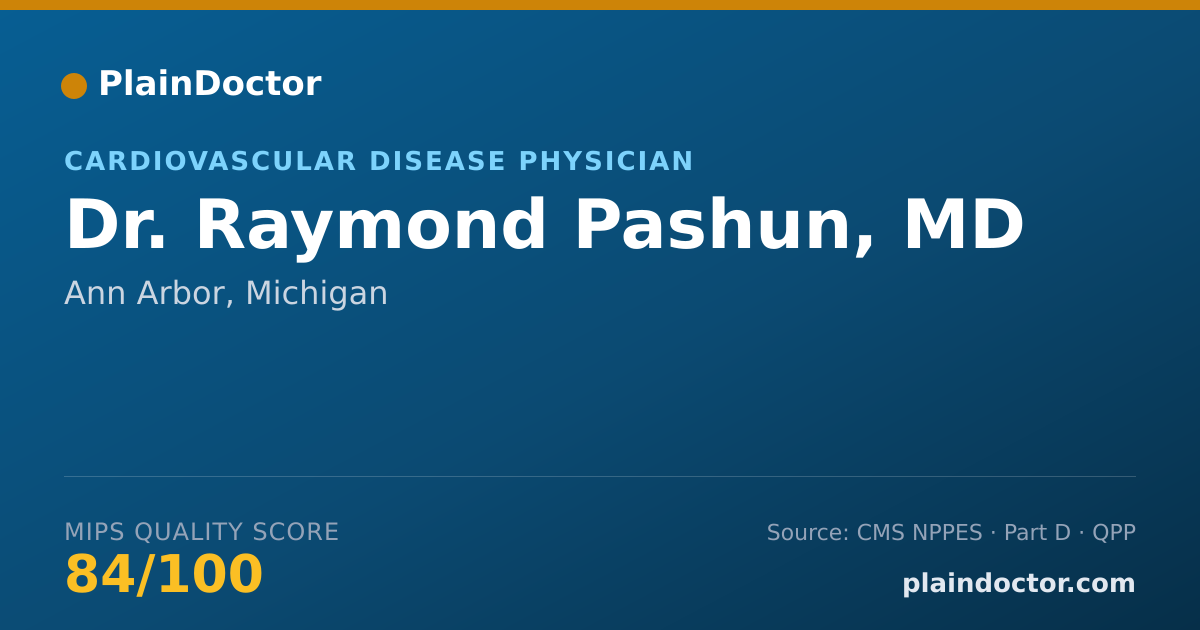 Shareable card for Raymond Pashun, MD - Critical Care Medicine (Internal Medicine) Physician, Ann Arbor, MI