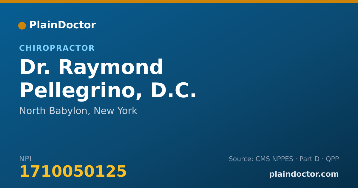 Shareable card for Raymond Pellegrino, D.C. - Chiropractor, North Babylon, NY