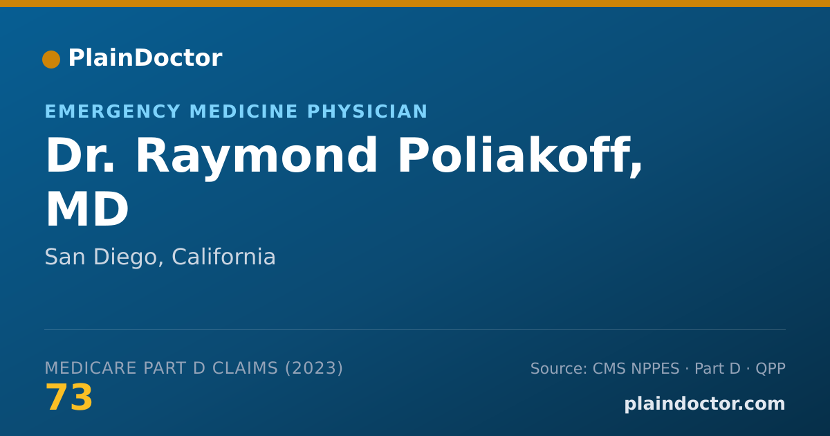 Shareable card for Raymond Poliakoff, MD - Emergency Medicine Physician, San Diego, CA