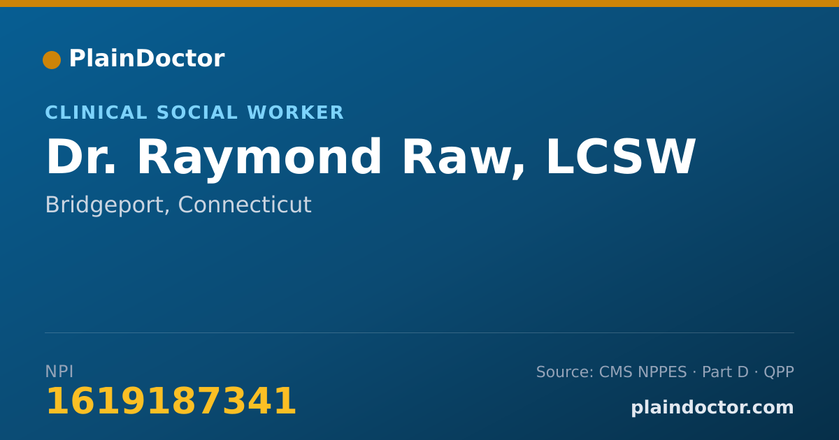 Shareable card for Raymond Raw, LCSW - Clinical Social Worker, Bridgeport, CT