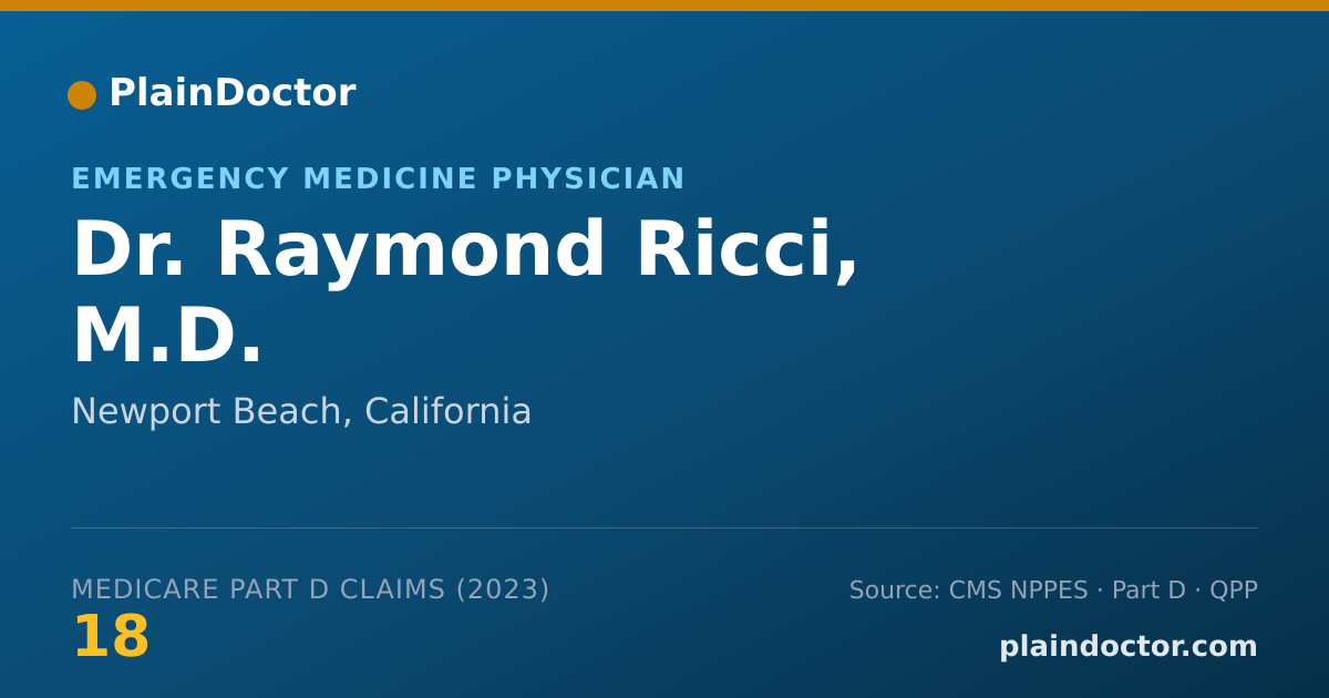 Shareable card for Raymond Ricci, M.D. - Emergency Medicine Physician, Newport Beach, CA