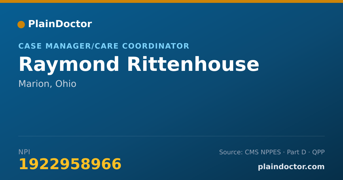 Shareable card for Raymond Rittenhouse - Case Manager/Care Coordinator, Marion, OH