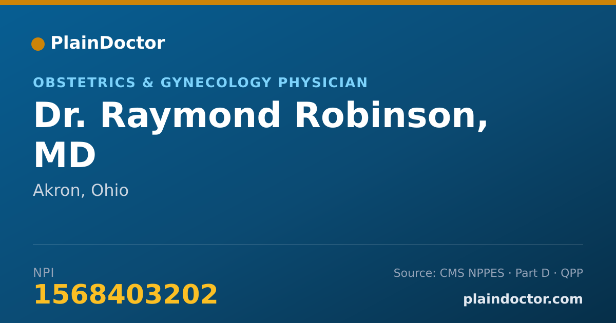 Shareable card for Raymond Robinson, MD - Obstetrics & Gynecology Physician, Akron, OH