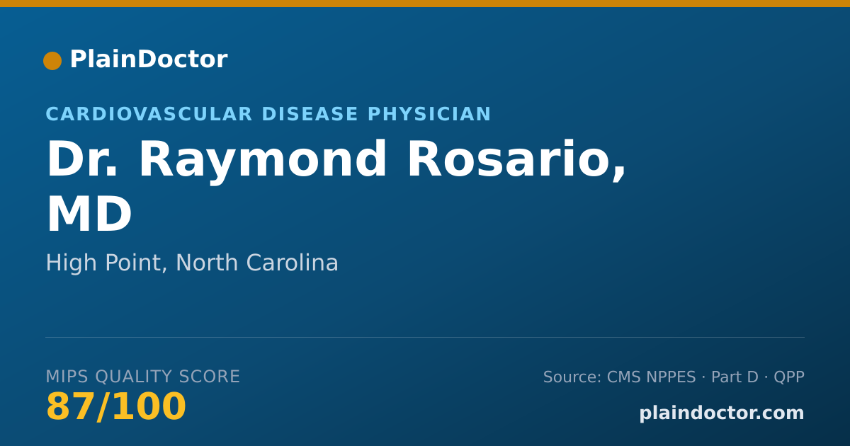Shareable card for Raymond Rosario, MD - Cardiovascular Disease Physician, High Point, NC
