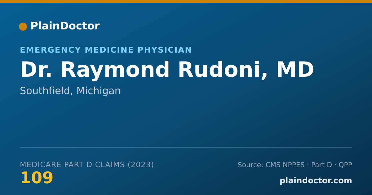 Shareable card for Raymond Rudoni, MD - Emergency Medicine Physician, Southfield, MI