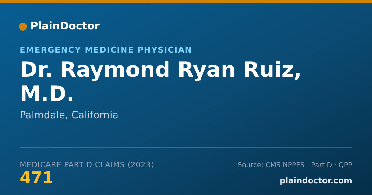 Shareable card for Raymond Ryan Ruiz, M.D. - Emergency Medicine Physician, Palmdale, CA
