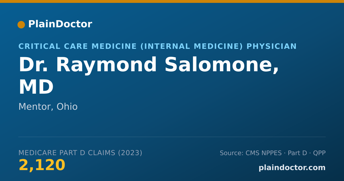 Shareable card for Raymond Salomone, MD - Critical Care Medicine (Internal Medicine) Physician, Mentor, OH